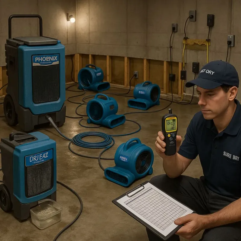 Structural Drying and Dehumidification process in Batavia, OH